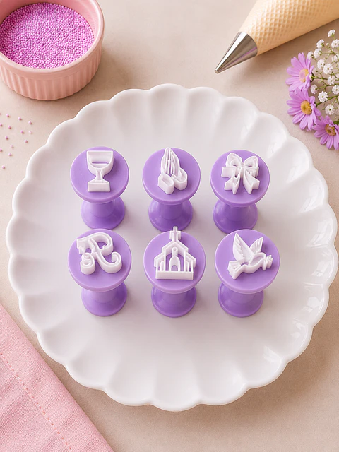 Kit Carimbos de Brigadeiro Batizado - 6 peças