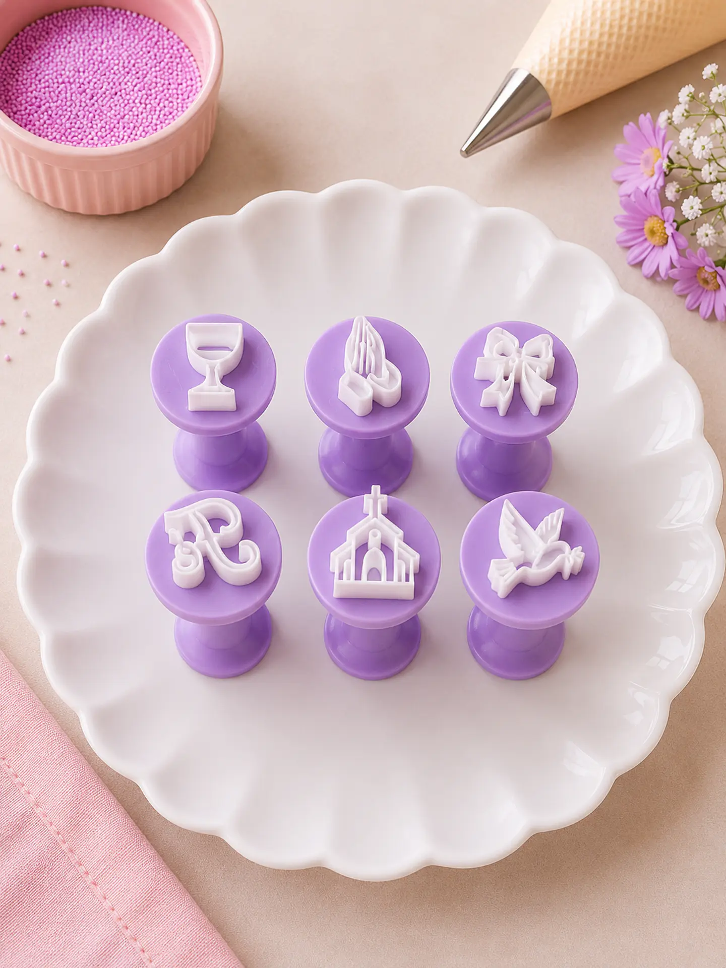 Kit Carimbos de Brigadeiro Batizado - 6 peças 1