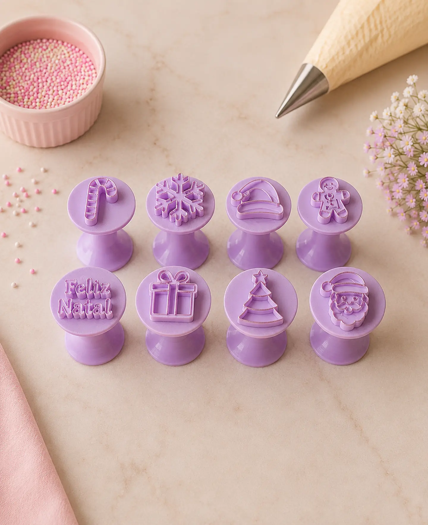  Kit Carimbos de Natal para Brigadeiros - 8 Peças 1