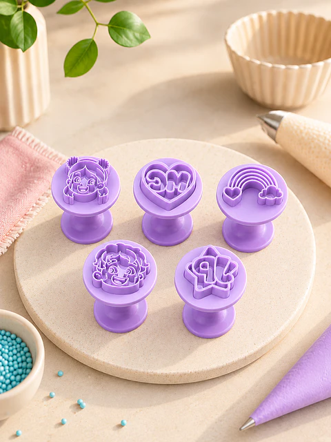 Kit Carimbo de Brigadeiro Maria Clara e JP - 5 peças