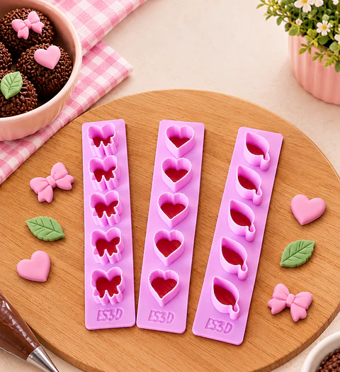 Kit réguas cortadoras aplique de brigadeiro - 3 peças