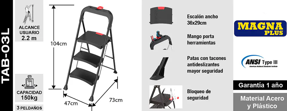 Piso Escalera Plegable 3p Luxury 5