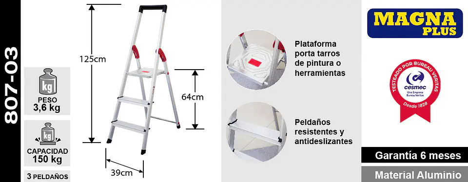 Esc. Alum Tijera Plataforma 3 Peld 5