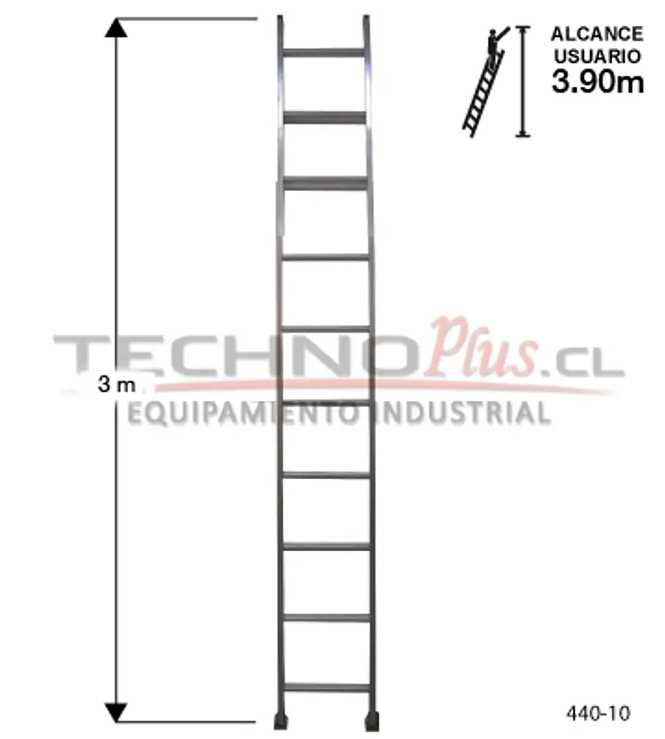 Esc. Aluminio Recta Simple 3.05m 2
