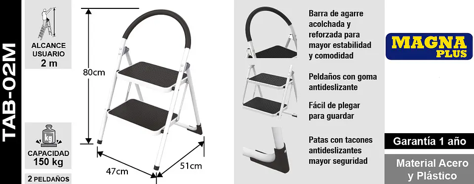 Piso Escalera Plegable 2p Mango 5