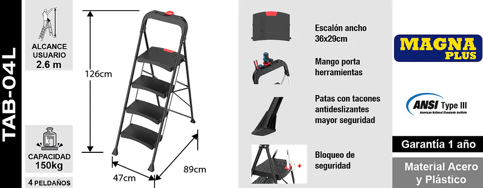 Piso Escalera Plegable 4p Luxury 4