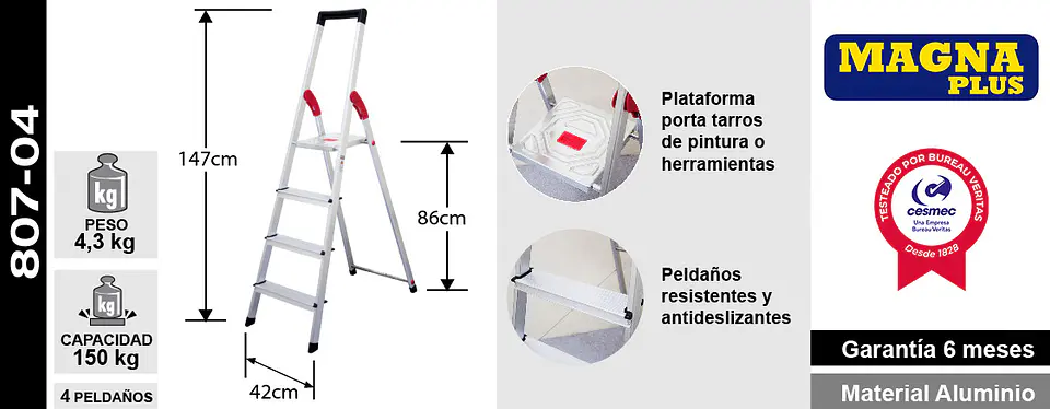 Esc. Alum Tijera Plataforma 4 Peld 4