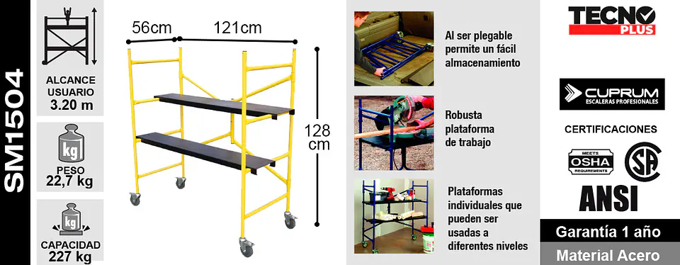 Andamio Acero Plegable Mini 227kg 3