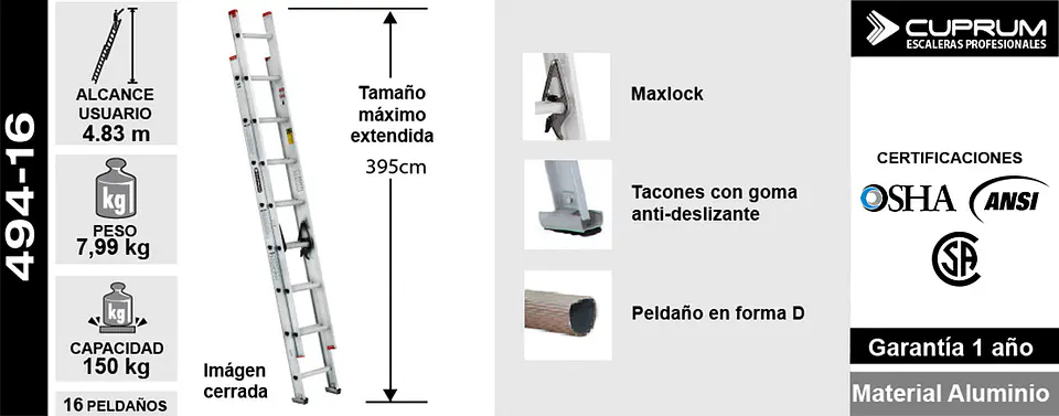 Esc.aluminioextension3.94m 4