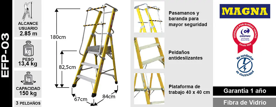 Esc. Fibra V. Plat. Con Baranda 3 Peld 2