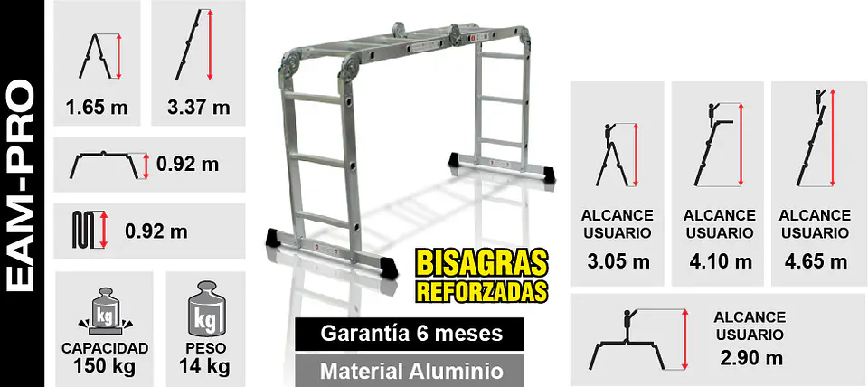 Esc. Articulada Aluminio - Technoplus Pro 6