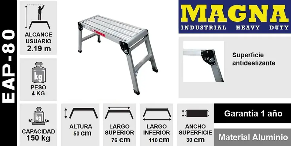 Escalera Plataforma Aluminio 4