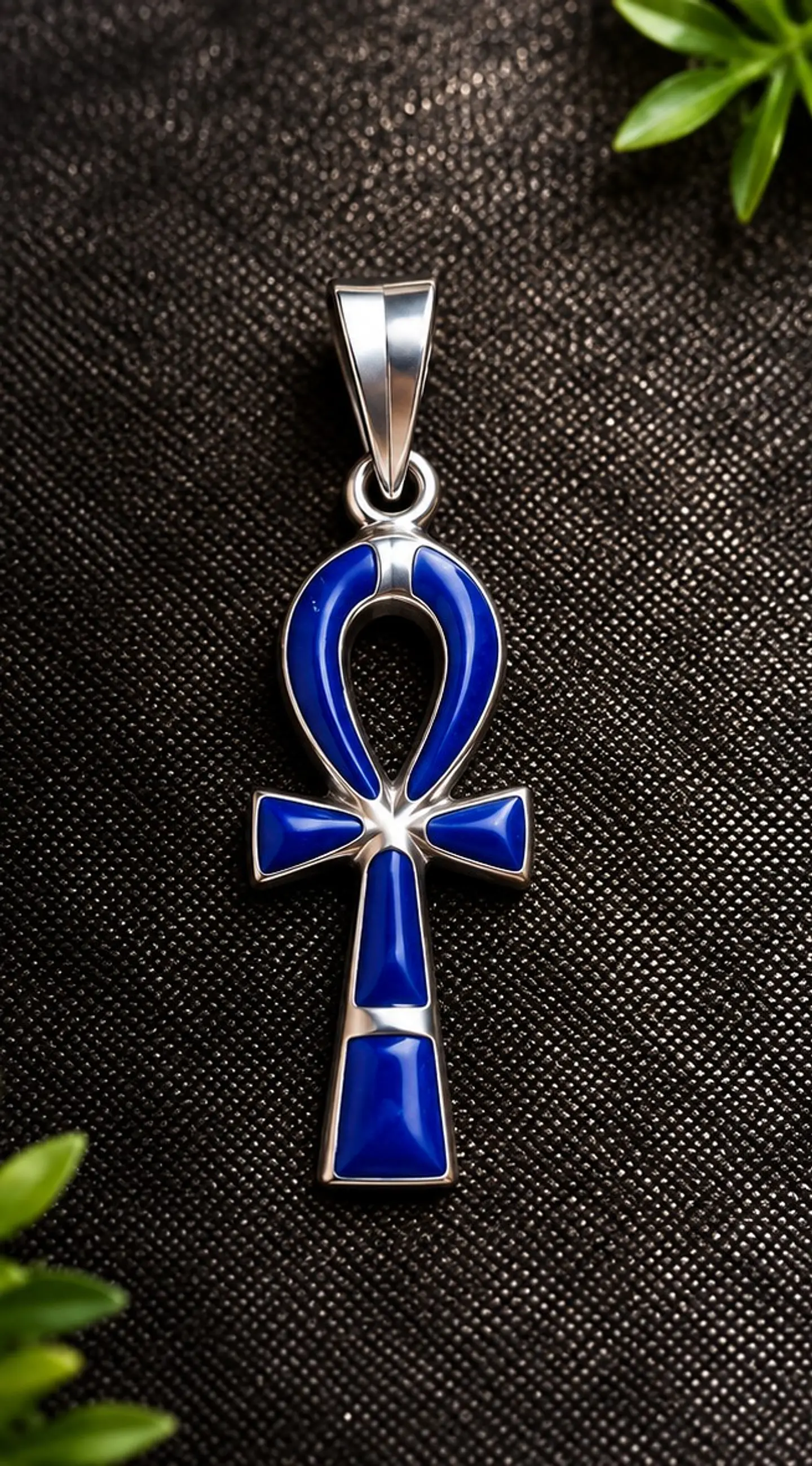 Colgante Ankh plata piedra lazuli 1