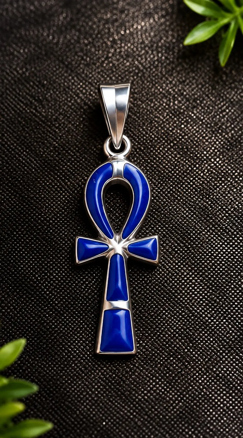 Colgante Ankh plata piedra lazuli 1