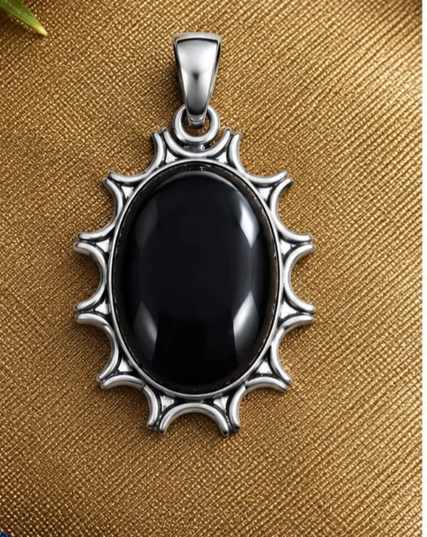 Colgante plata piedra negra 1