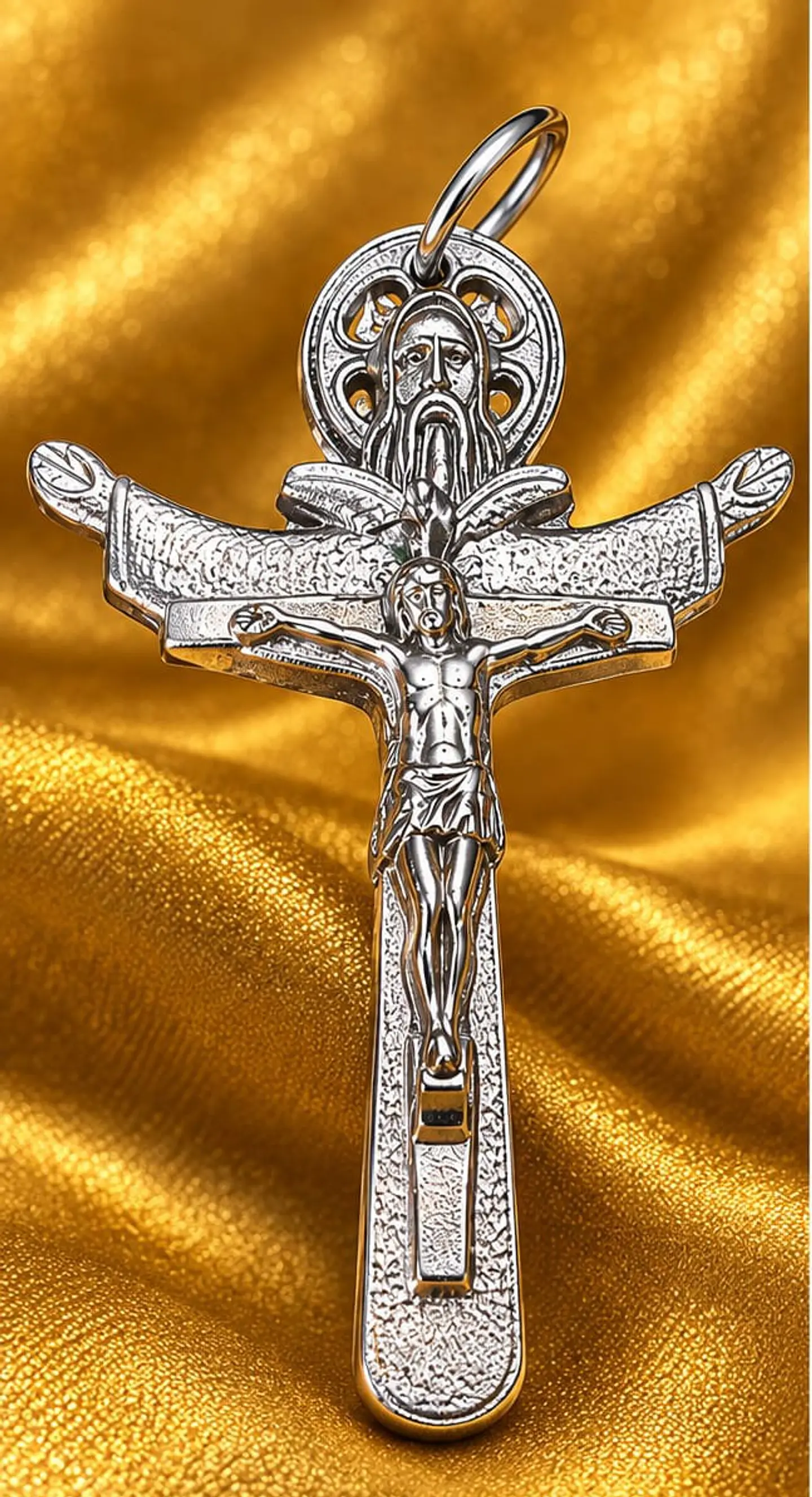 Colgante plata,  cruz Jesús  1
