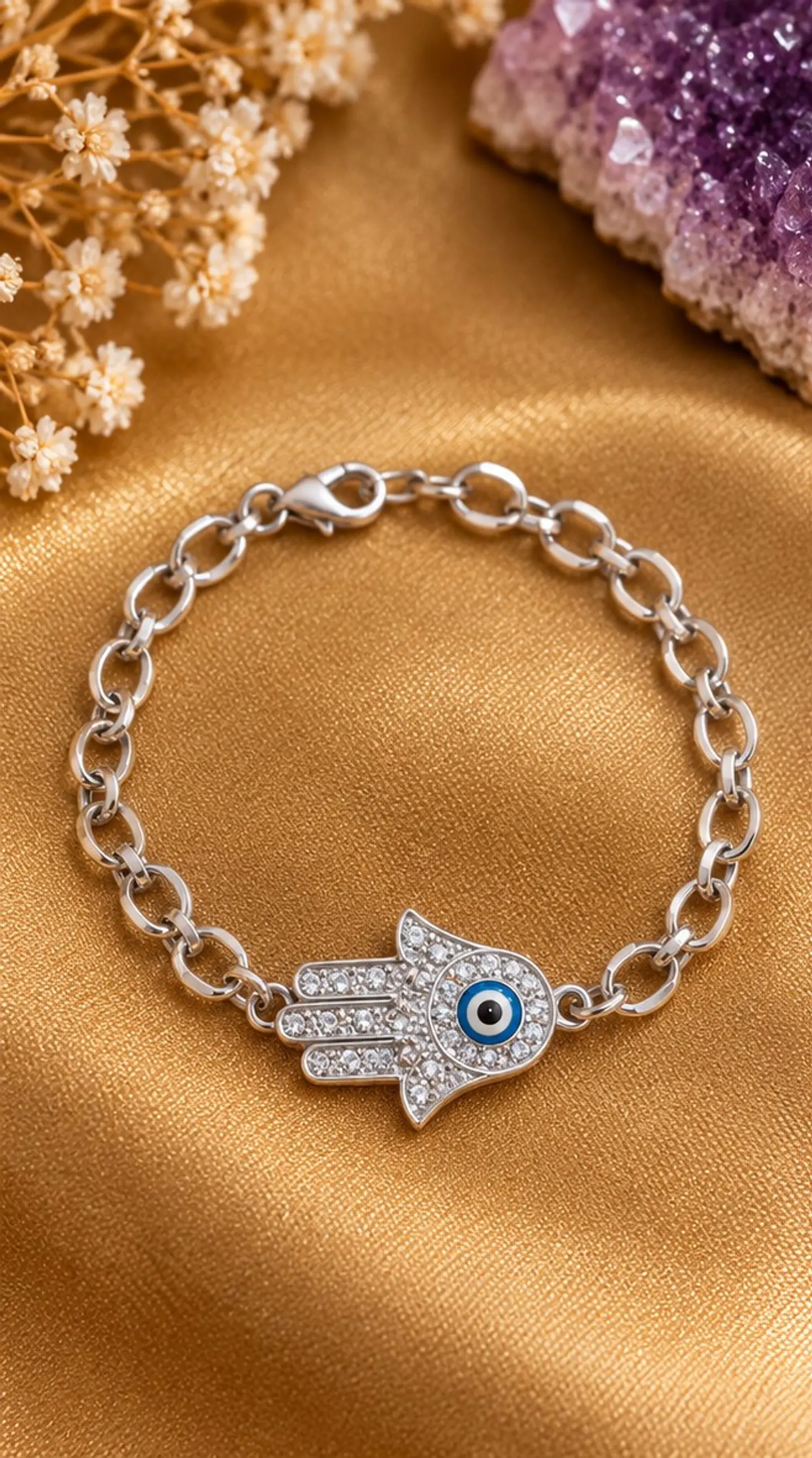 Pulsera plata para la protección  1