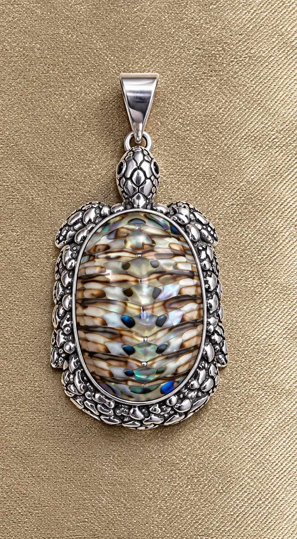 Colgante caparazón tortuga plata ca 1
