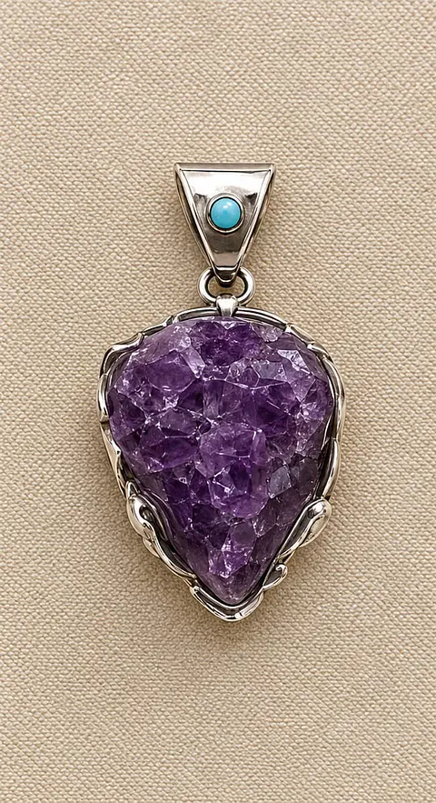 Colgante plata piedra