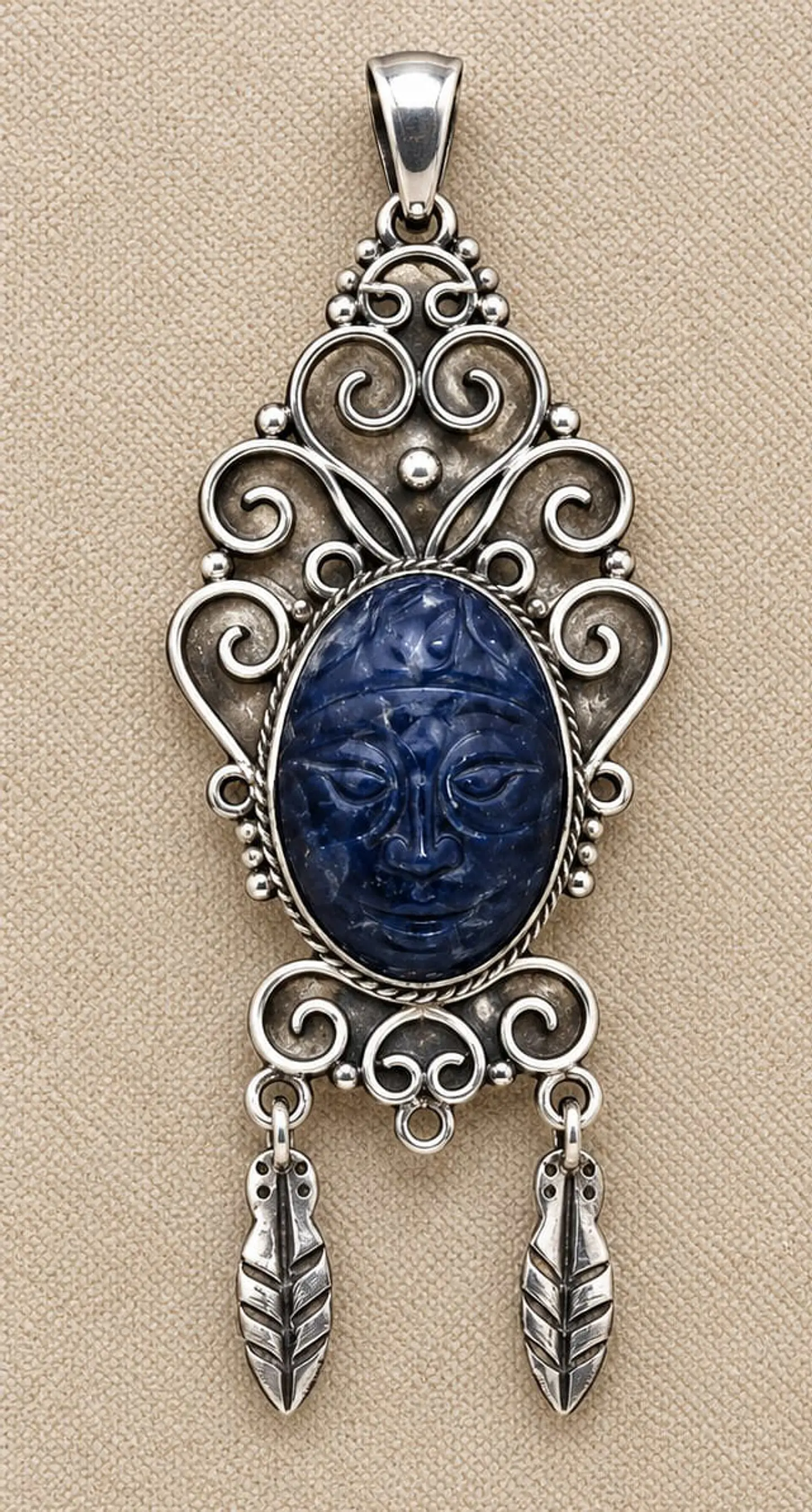 Colgante plata, piedra lazuli  1
