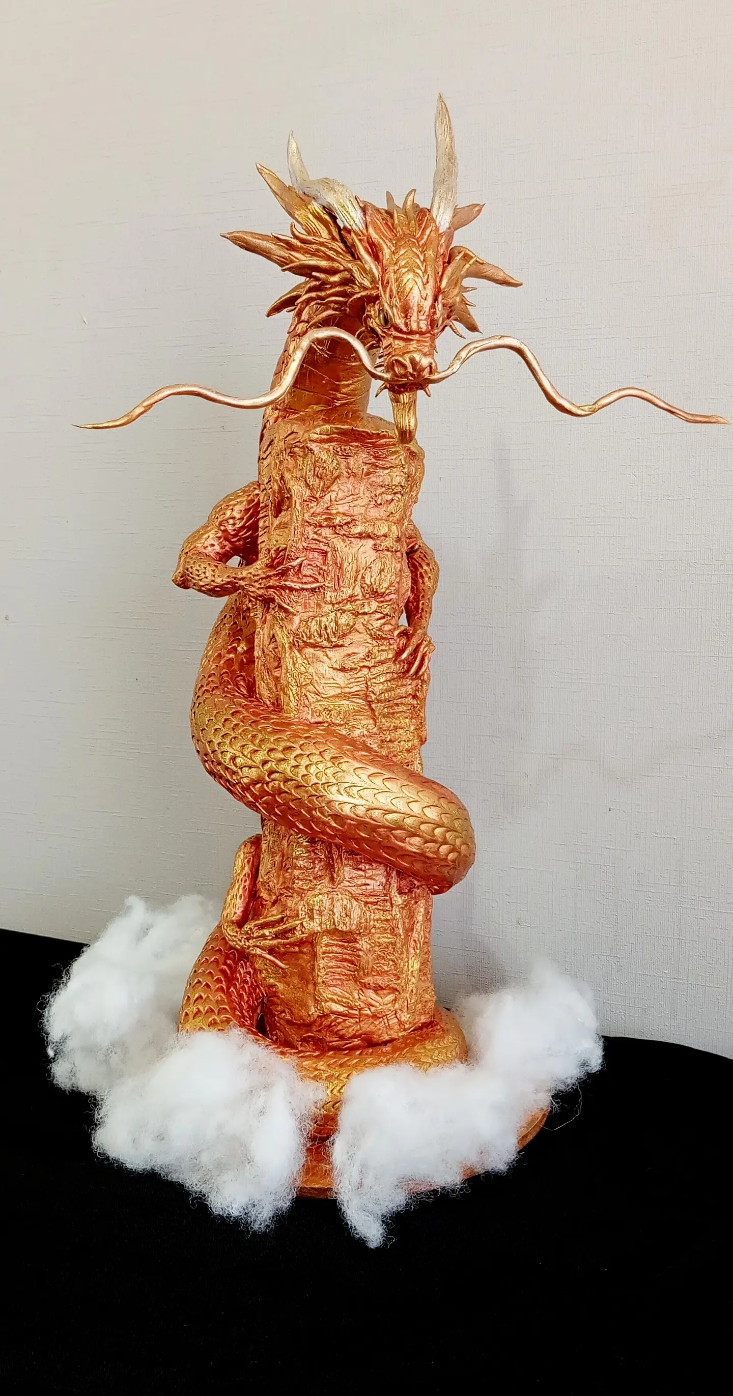 Dragon Oriental Dorado Escultura 70cm 7