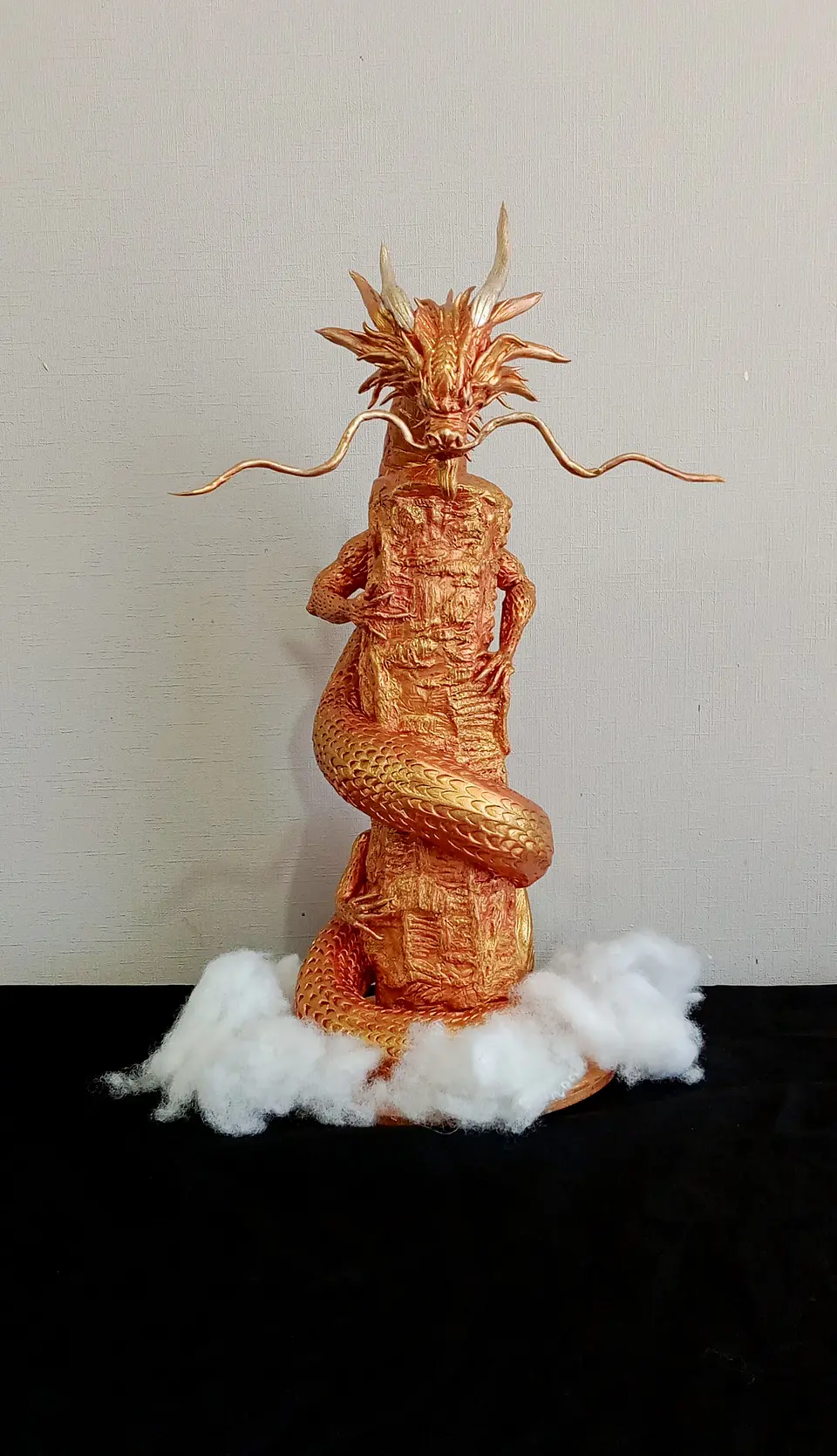 Dragon Oriental Dorado Escultura 70cm 5