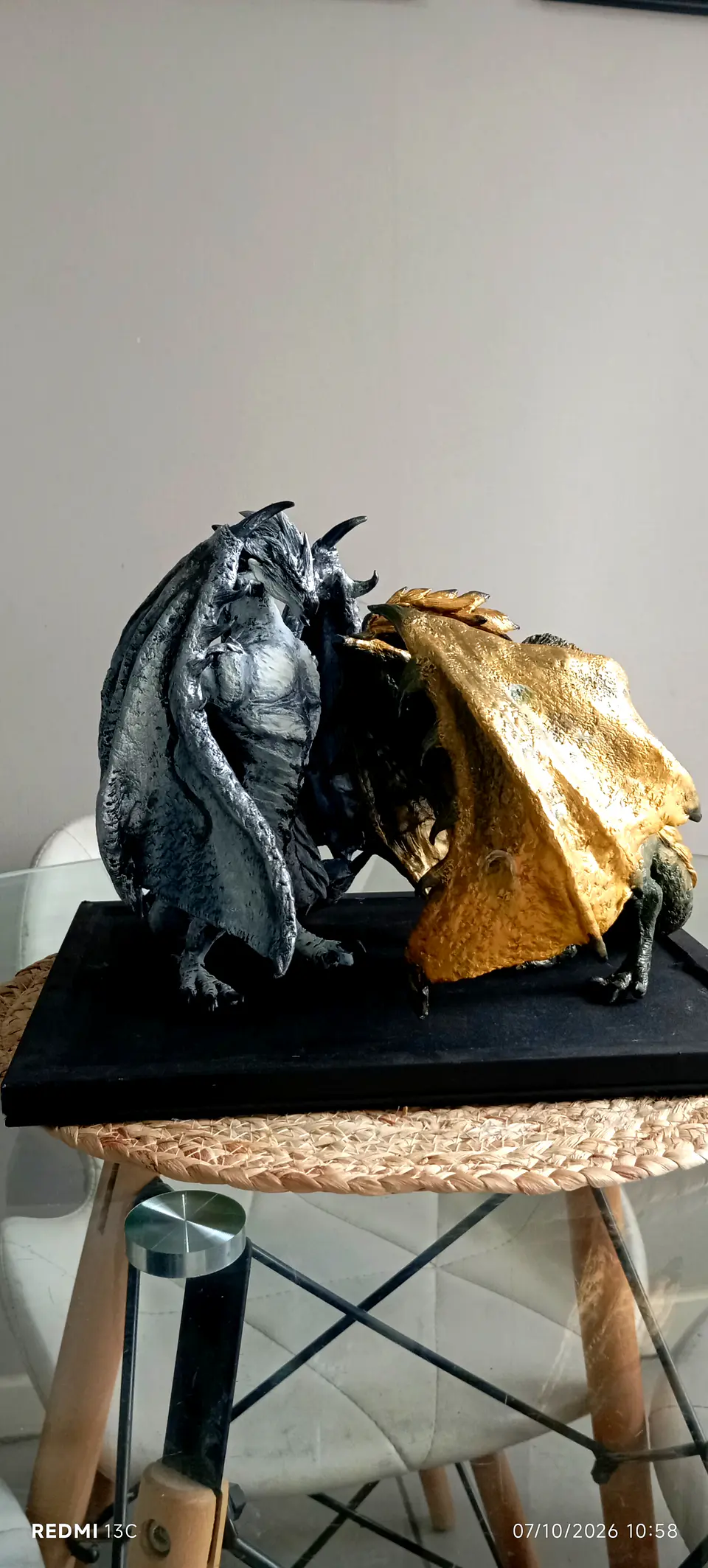 Monster Hunter Silver Rathalos y Gold Rathian escultura 11