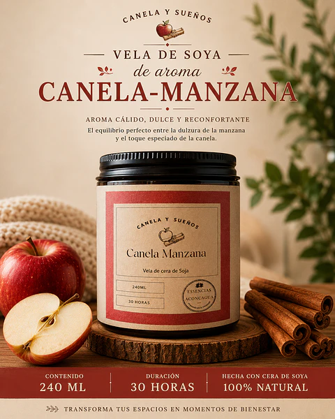 Velas Canela Manzana 240ml