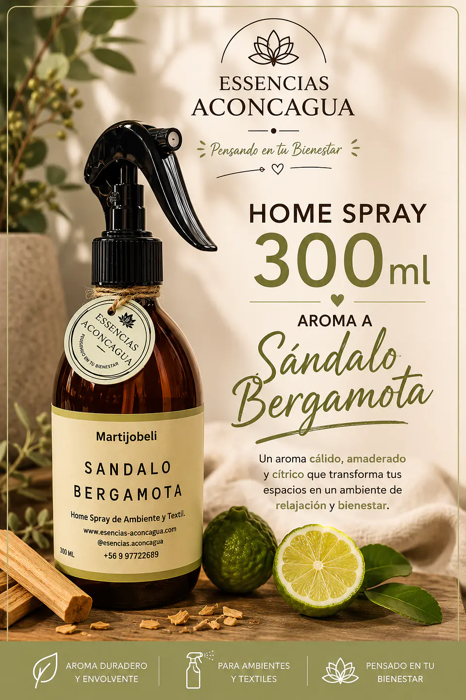Sándalo Bergamota 300ml 1