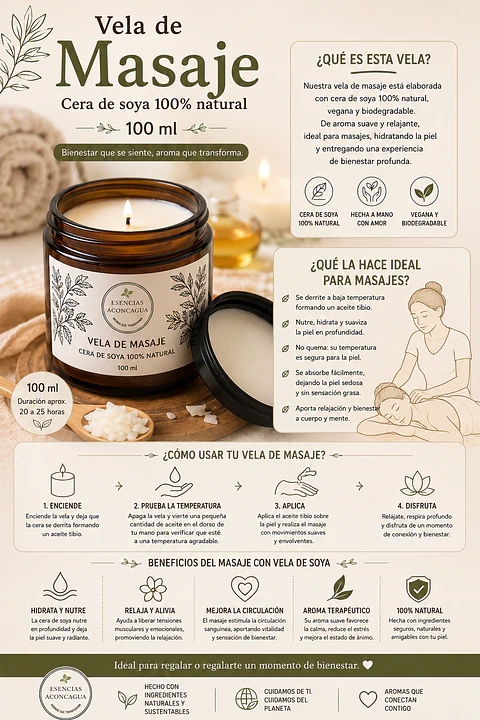 Velas Soya para Masajes
