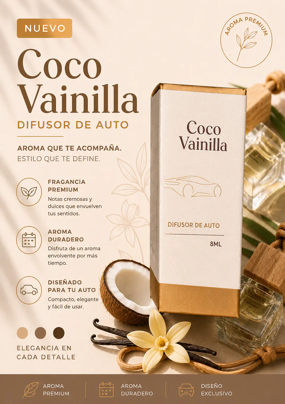 Difusor  Auto Coco Vainilla  1