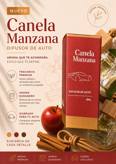 Difusor Auto Canela Manzana