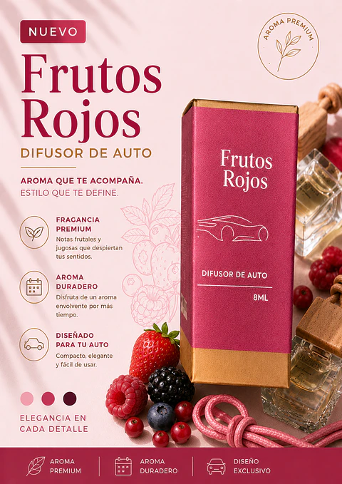 Difusor Auto Frutos Rojos 