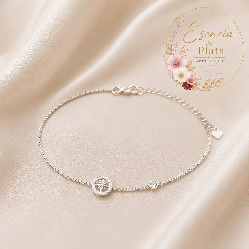 Pulsera con detalle de circón y estrella 1