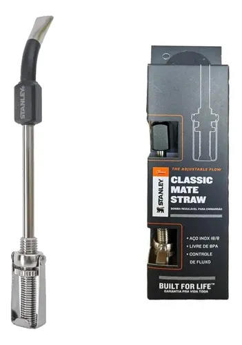 Bombilla Para Mate Stanley Flujo Regulable Color Negro 2