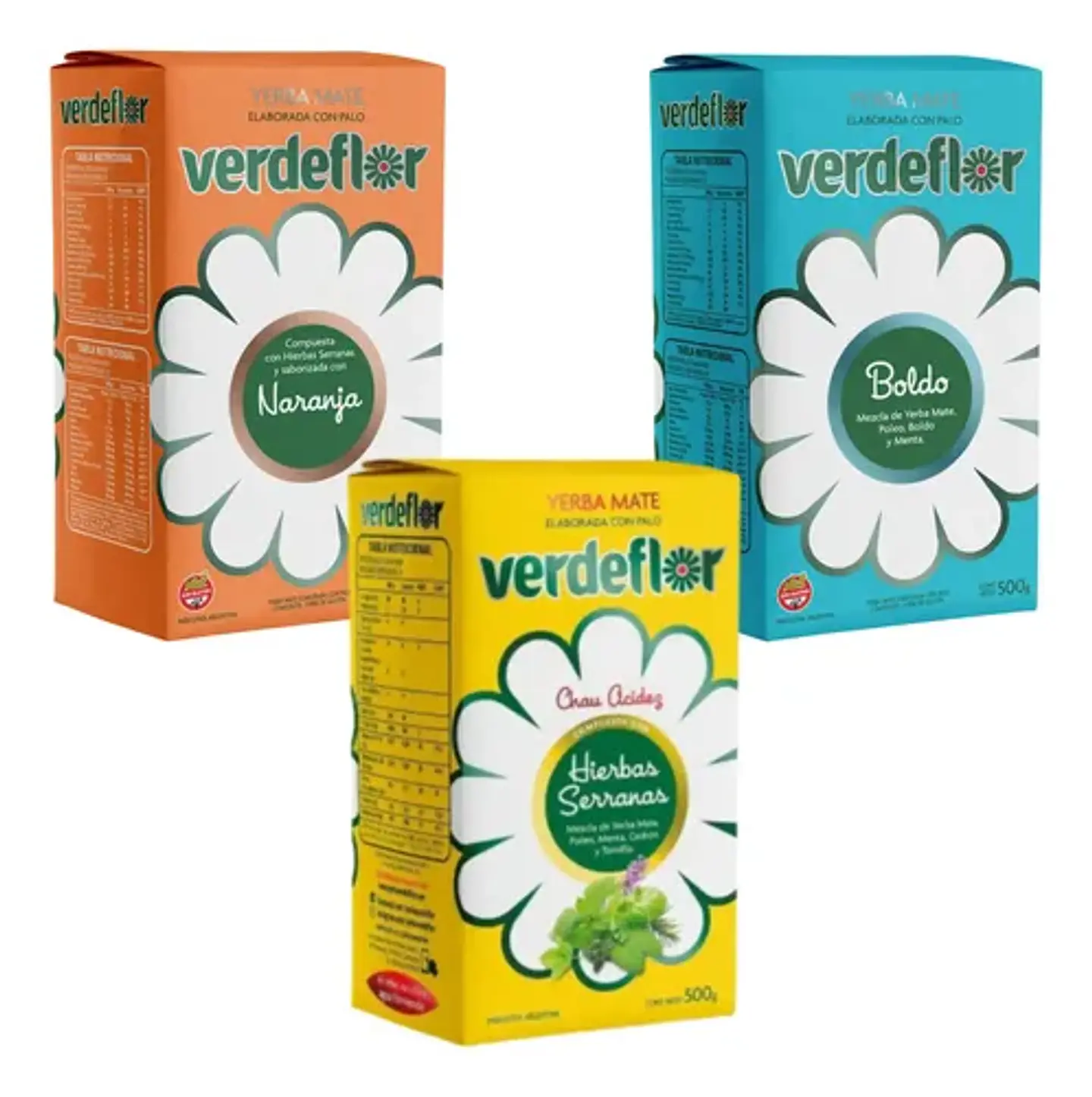 Yerba Mate Verdeflor Mix Naranja, Boldo Y H. Serranas 500g 1