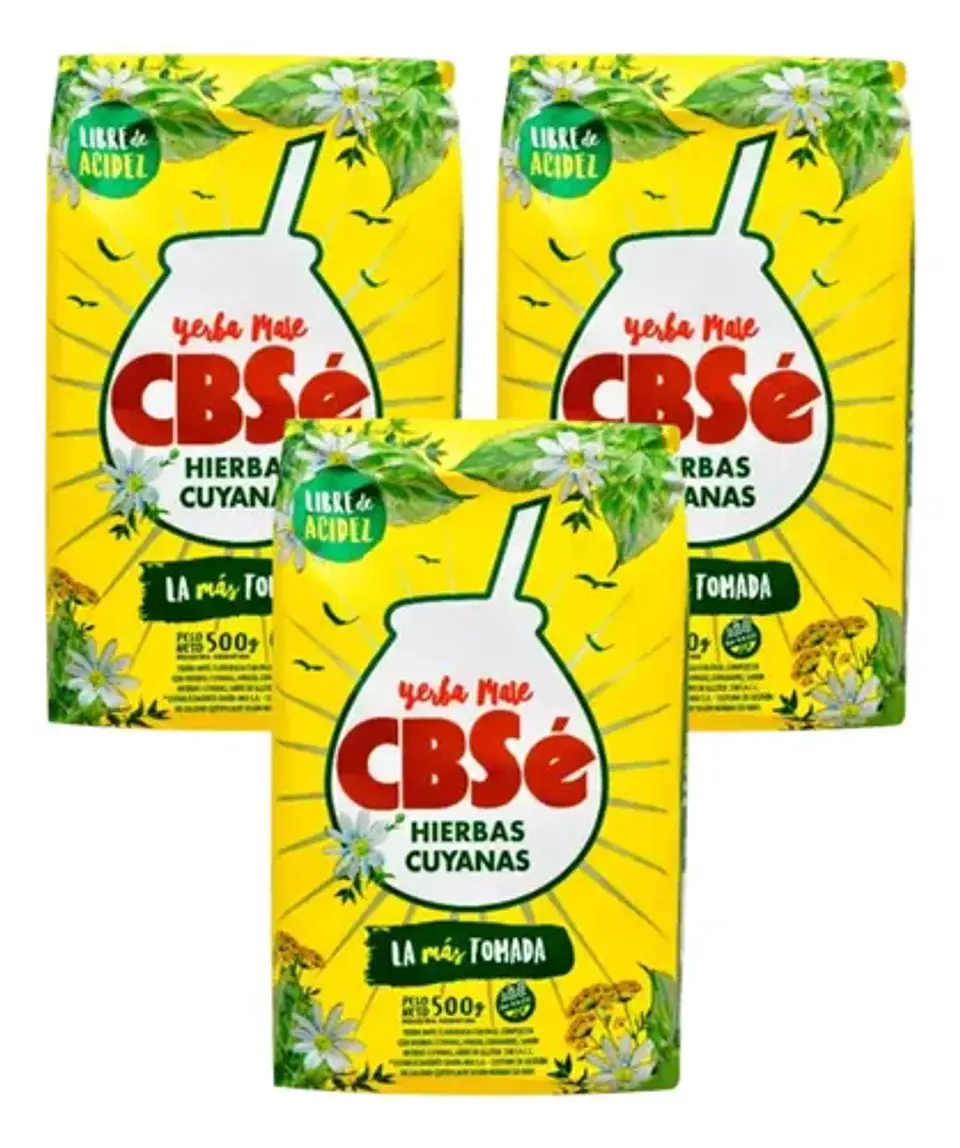 Yerba Mate Cbsé Hierbas Cuyanas Pack 3x2 500g 1