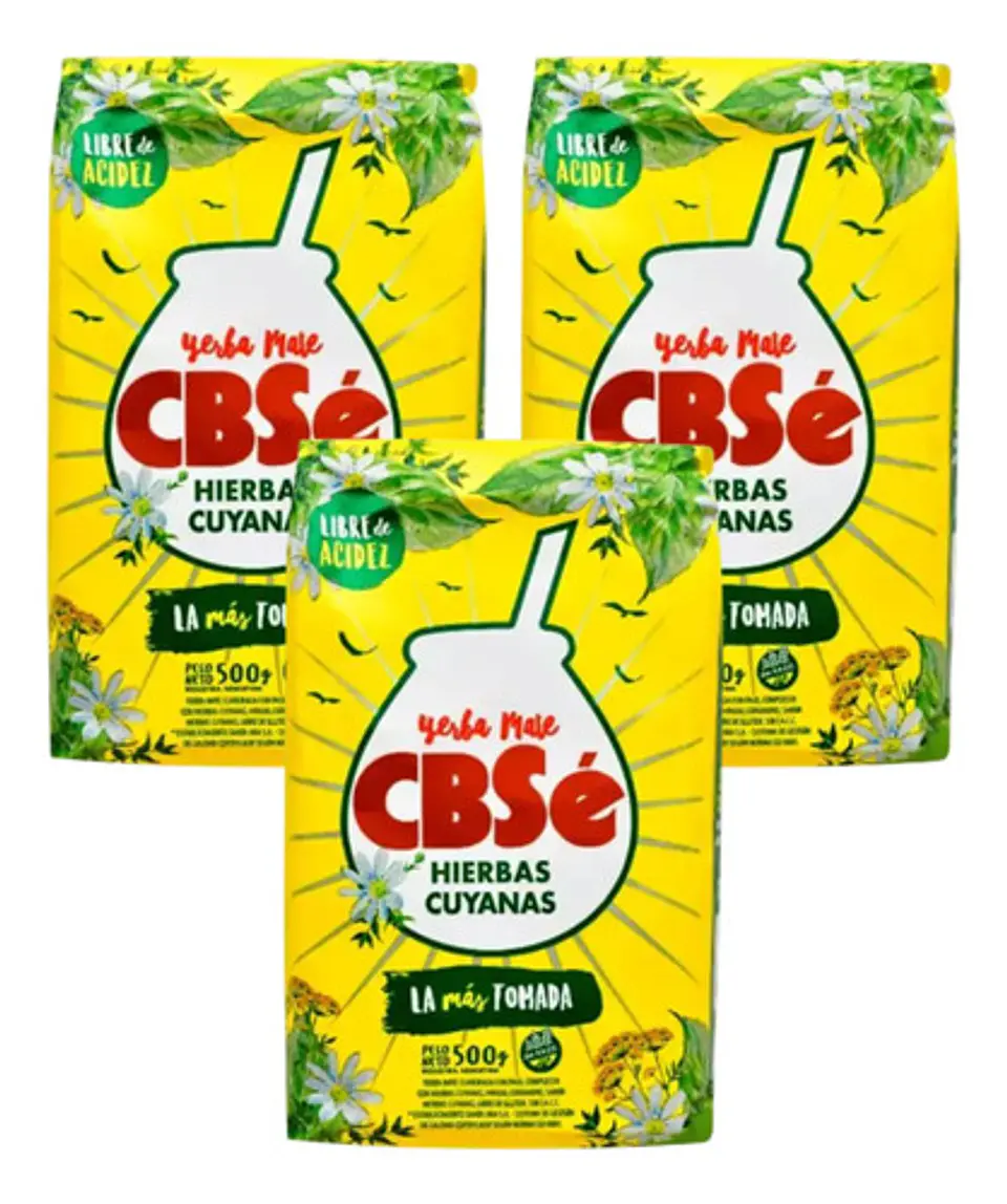 Yerba Mate Cbsé Hierbas Cuyanas Pack 3x2 500g 2