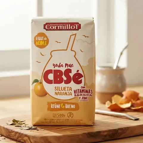 Yerba Mate Silueta Naranja Cbsé 1 unidad 500gr sin acidez