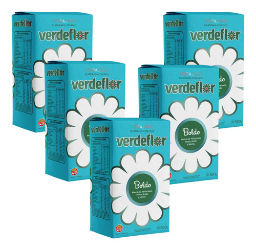 Yerba Mate Verdeflor Boldo Pack 5x4 500g 4