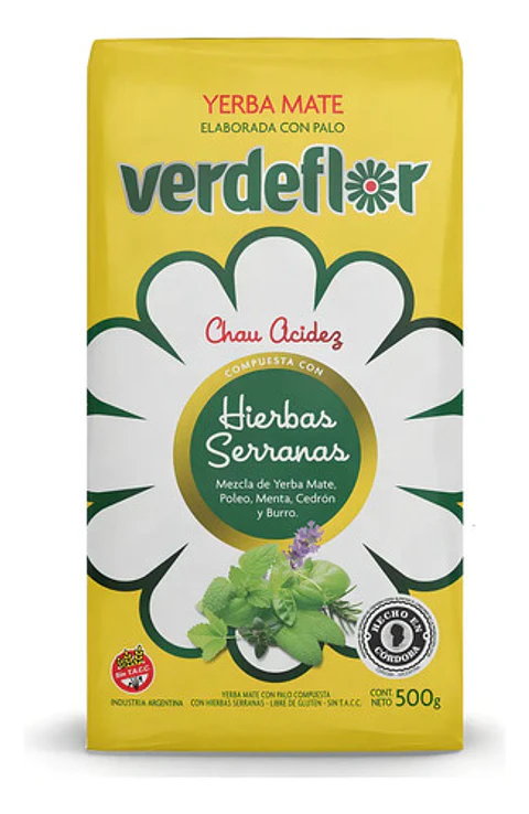 Yerba Mate Verdeflor Hierbas Serranas Pack 500g