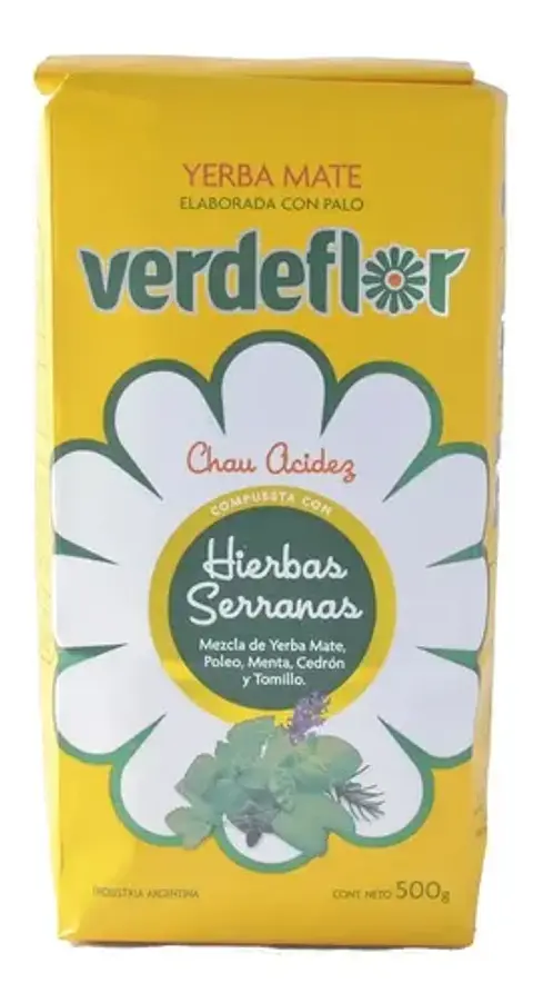 Yerba Mate Verdeflor Hierbas Serranas Pack 500g