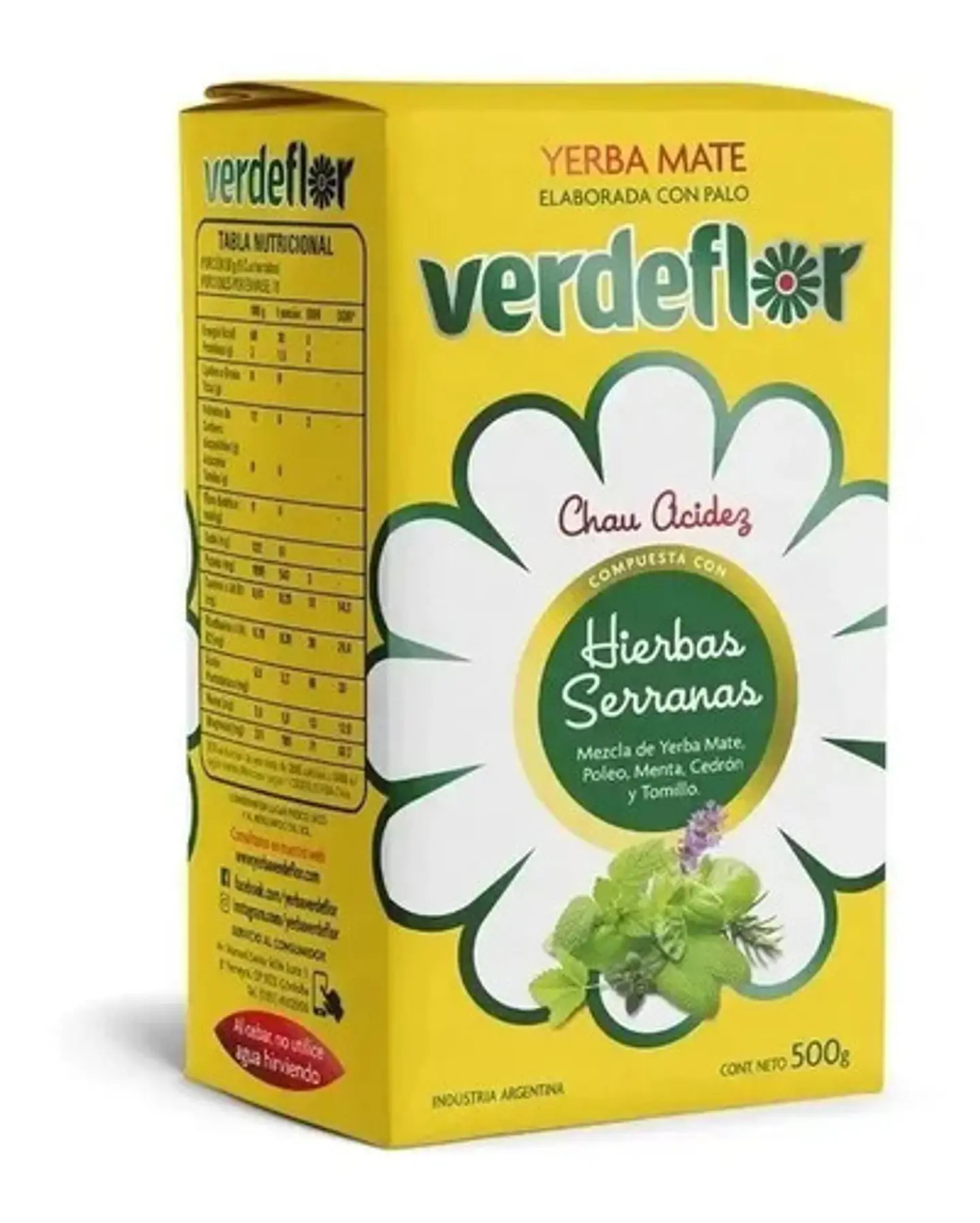 Yerba Mate Verdeflor Hierbas Serranas Pack 500g 3