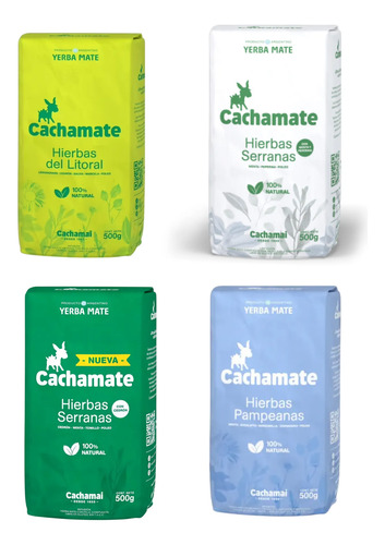 Yerba Mate Cachamate Pack 4 Variedades Surtidas 500g 1
