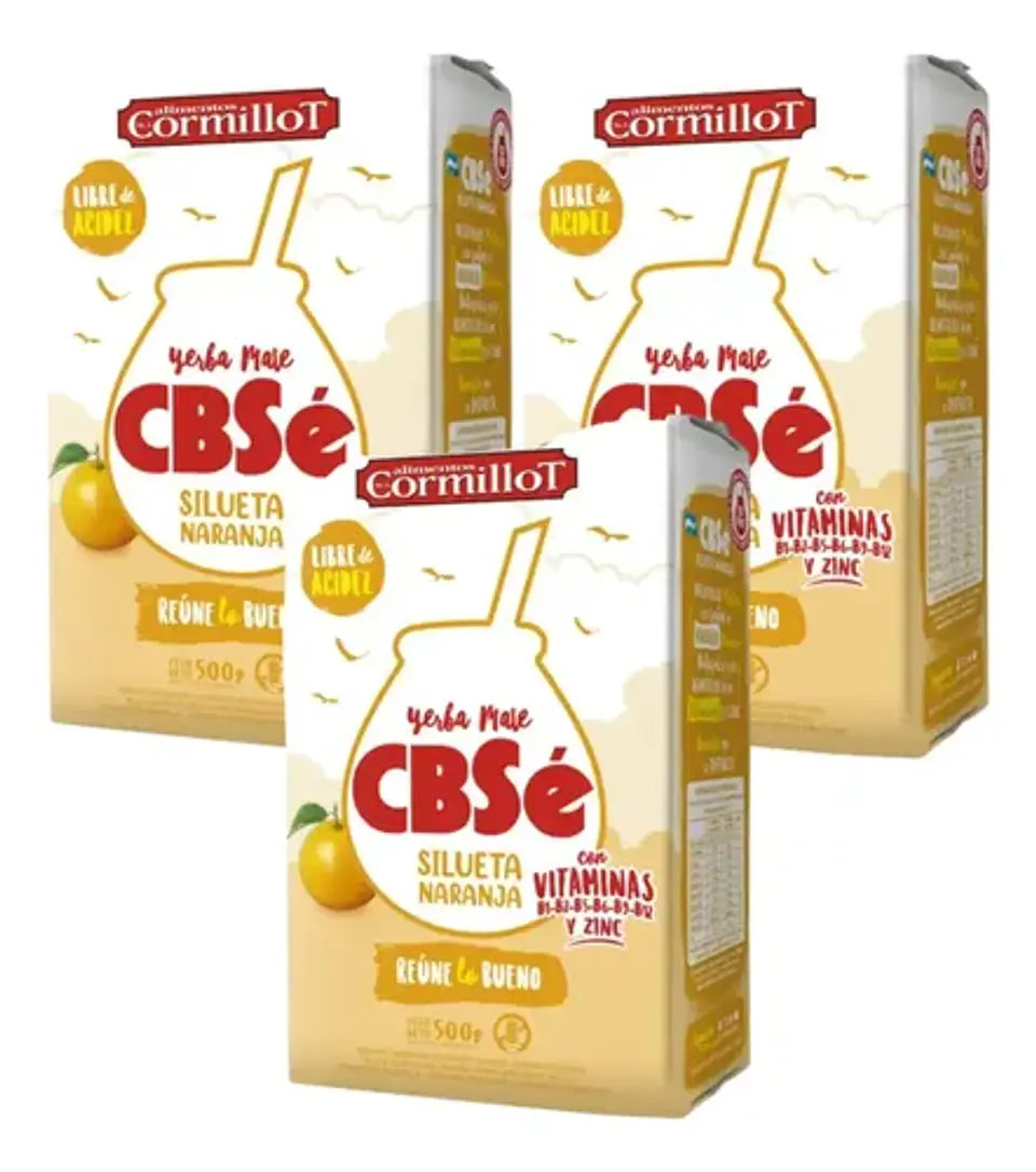 Yerba Mate Cbsé Silueta Naranja Pack 3x2 500g 4