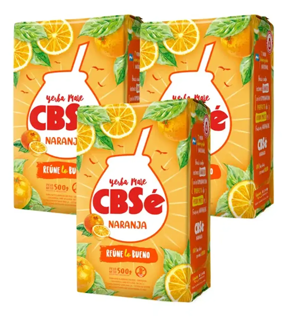 Yerba Mate Cbsé Naranja Pack 3x2 500g 1