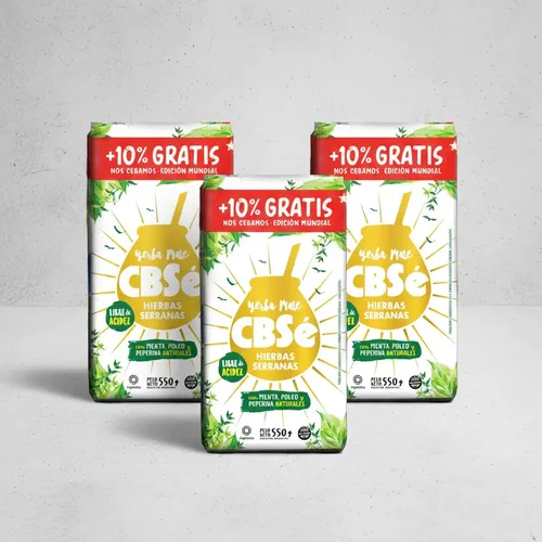 Yerba Mate Cbsé Hierbas Serranas Pack 3x2 550g 1