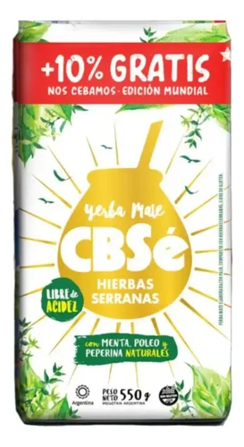 Yerba Mate Cbsé Hierbas Serranas 550g 3