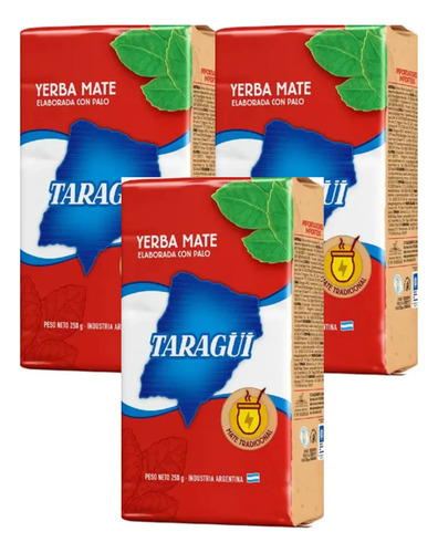 Yerba Mate Taragüí Tradicional Pack 3x2 250g 3