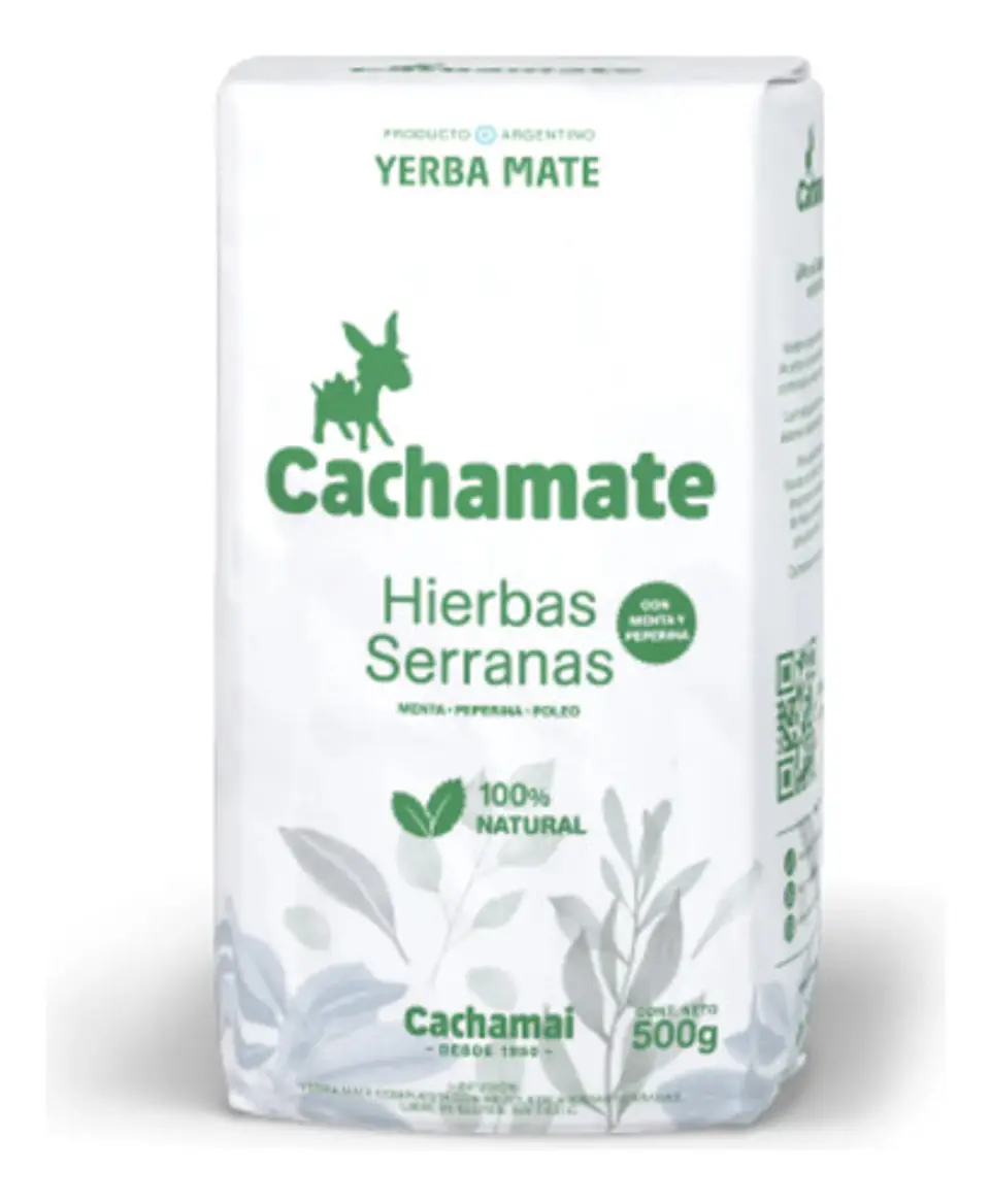 Yerba Mate Cachamate Hierbas Serranas Menta 500g 2